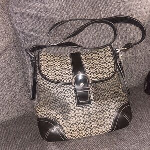 Coach Vintage Soho Gray/Black Sig “C” Jacquard/Leather Crossbody - 6376